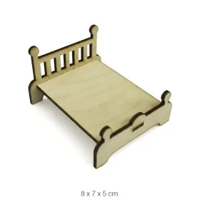 MN54 Minyatür İkiz Yatak Ahşap Boyanabilir Obje